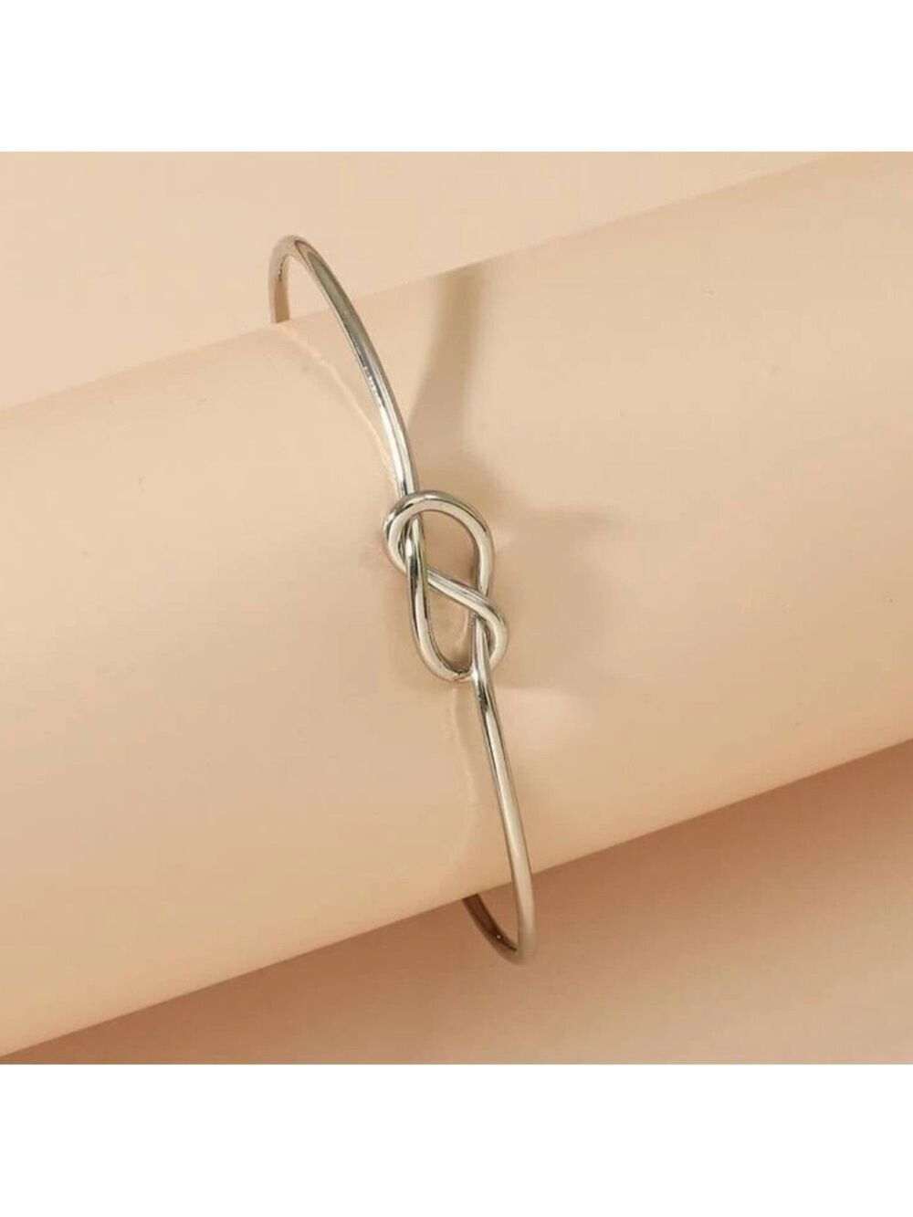 Infinity knot cuff bangle wrist bracelet